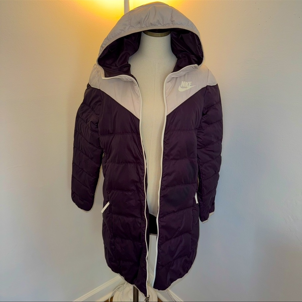 Nike Women’s Small Reversible Windrunner Purple Puffer Down Coat NICE